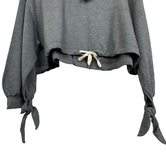 L*Space Revolve My Girl Pullover Cropped Gray Sweatshirt Top NWT S - Picture 6 of 10